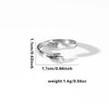 Detail view of the silver hug ring with specific size measurements and lightweight info - TYR0332 / Silver Hugging Hands