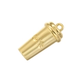 Close-up of a gold-plated miniature coffee cup charm with Coffee engraving details - VD1542 Gold (Coffee Cup)