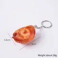 Lifelike orange abalone food model keychain with realistic texture and metal ring - Dark Color Dried Abalone-With Keychain