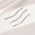 Set di tre fermagli per capelli argentati a forma di S con strass in cristallo - Set da 3 Pezzi Argento