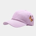 Close-up of purple baseball cap featuring detailed butterfly embroidery on the side - Adjustable / Light Purple