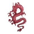 Vintage red enamel dragon brooch pin for men suit with detailed metallic texture - Solid Red Dragon