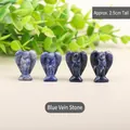 Handcrafted 2.5cm blue sodalite angel guardian figurine with natural white marble texture - Blue Sodalite