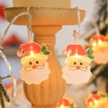 Warm white LED string lights featuring Santa Claus figures for Christmas festive decoration - Santa Claus / 3m 20-LED Battery+USB Remote