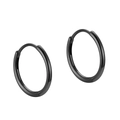 Pendientes de aro minimalistas en plata S925 con un elegante acabado negro moderno - 10mm / Negro
