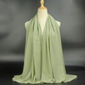 Light green 75D pearl chiffon scarf for women with soft drape on a mannequin - Matcha Green
