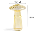 Yellow mushroom glass vase for hydroponic plants with 12cm height and 9cm diameter - Style 3/Yellow