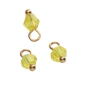Yellow faceted glass crystal pendants with gold metal rings for DIY jewelry making - Bicone Bead / Yellow