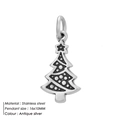 Antique silver stainless steel Christmas tree pendant charm for DIY jewelry 16x10MM - Christmas Tree Style (HZNP031)