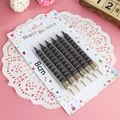 6-piece set of black birthday candles with golden spiral stripes in 8cm length - Black Stripes