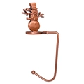 Bronze snowman stocking hanger made of metal for Christmas mantel and fireplace decor - Snowman / Copper
