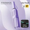 Lilac automatic UV umbrella with 144-rib windproof structure and UPF 50+ protection - 144-Rib Heavy Duty Auto / Purple