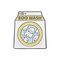 Cute BOO WASH washing machine enamel pin with ghosts and colorful laundry details - XZ8652-Ghost Washing Machine