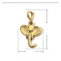 Detailed view of golden stainless steel elephant pendant with dimensions 22mm by 12mm - Elephant (YF247x3)