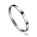 Polished 6mm silver stainless steel oval hinge bangle with a minimalist smooth finish - 6mm Width / Silver
