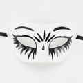 White Mexican Day of the Dead half mask with black floral patterns and eyelashes - 2025 Dark Eyelash Basic