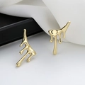 Minimalist 18K gold earrings with a modern liquid-drop design and high-polish finish - Irregular Lava Earrings / Gold