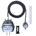Totoro themed 20W charger case protector with silicone cable wrap and cord ties - Chinchilla / Five-Piece Set