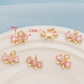 14K gold filled butterfly charm with pink zircon stones for DIY jewelry making - Style D Butterfly / 8mm*13mm