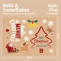 Christmas window static stickers with Santa, reindeer and tree set in 70x50cm size - Bells and Snowman