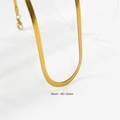 Collana a catena piatta a serpente da 4mm in acciaio inossidabile dorato con estensione - 4mm-40+5cm / Oro