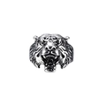 Men's punk tiger head ring with vintage blackened finish and detailed roaring animal carving - Adjustable Open / Vintage Tiger Head Style (PJ-1015-15)