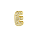Mini gold bubble letter E pendant with clear crystal zircon inlay for DIY jewelry - Letter E / Gold