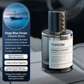 Blue Ocean car and home reed diffuser with cylindrical glass bottle and wood lid 160ml - Luxury Grey - Azure Ocean