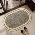 Oval diatom mud bath mat with geometric pattern and anti-slip backing for bathrooms - Thin Style / 40*60cm / Geyun - Oval