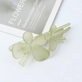 Light green matte butterfly hair clip elegant large jaw clip for women styling - Green