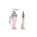 Ciondolo a cornetto rosa con cappuccio argento da 20,5mm x 6mm per gioielleria fai-da-te - Argento-Rosa