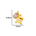 Goldener Hirsch-Ohrstecker mit funkelnden birnenförmigen und runden Zirkonia - Hirsch-Stil (T2580-9#) / Gold
