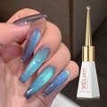 XEIJAYI teal cat eye gel nail polish in 10ml bottle with gradient shimmer effect - Electric Mint Cat Eye