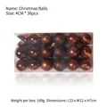 36-piece brown Christmas ball ornaments set in various finishes with 4cm diameter - 4CM (36 Pieces Pack) / Coffee