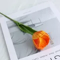 Lifelike single orange mini PU tulip artificial flower with 35cm stem on magazine - Orange
