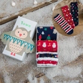 Set regalo natalizio con tre paia di calze a tema renna in scatola a forma di gufo - Taglia Unica(35-42) / 3 Paia Gufo Confezione Regalo