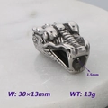 Silver stainless steel dragon head bead for DIY jewelry making 30x13mm size - Style 6 - Dragon Head (KLJ9100-KJX)