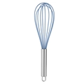 Manual hand whisk with blue silicone head and durable stainless steel handle - 12 Inch / Blue