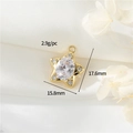 14K gold plated pentagram star pendant with large oval clear cubic zirconia stone - Star (14K Gold) / Transparent/Gold