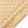 Papel de regalo kraft vintage con motivos de renos blancos para los regalos de Navidad - Alce / 43*100CM