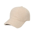 Berretto da baseball in maglia beige con trama soffice e classica visiera curva per inverno - Beige