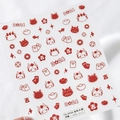 3D embossed Dragon Year nail stickers with red gold 2024 motifs and TS-3426 model - TS-3426 Year of the Dragon - New Relief