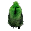 Neongrüner Rucksack aus Kunstpelz im Grinch-Stil mit flauschigem Design und Pompon - Fluoreszierendes Grün / 33x12x44cm