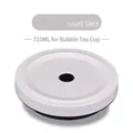 710ml light grey bubble tea cup lid accessory with straw hole and leak-proof seal - Fits 710ML Cups / Light Gray