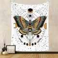 Detail eines böhmischen Wandteppichs mit mystischem Schmetterling und Mondphasen - GT221003 (Mystischer Schmetterling) / 73X95CM (Grenzüberschreitend Gebürstet)