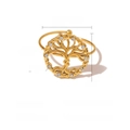 Goldener Lebensbaum Ring aus Edelstahl mit 18K Vergoldung und Kristall-Inlays - Lebensbaum (SR020058) / Gold