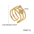 Goudkleurige gelaagde open ring met zon, maan en sterren hemellichamen design 13mm - Gouden Meerlaagse Hemelse Stijl (JR077-G7) / Goud