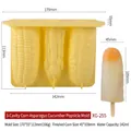 Stampo per ghiaccioli in silicone giallo a 3 cavità a forma di mais asparagi e cetrioli - Giallo