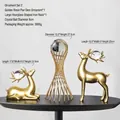 Golden luxury crystal ball ornament set with resin deer and iron stand home decor - Crystal Ball & Deer Set - Style 2