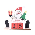 Calendario dell'Avvento in legno Babbo Natale con scritte e blocchi numerici 25 rossi - Babbo Natale